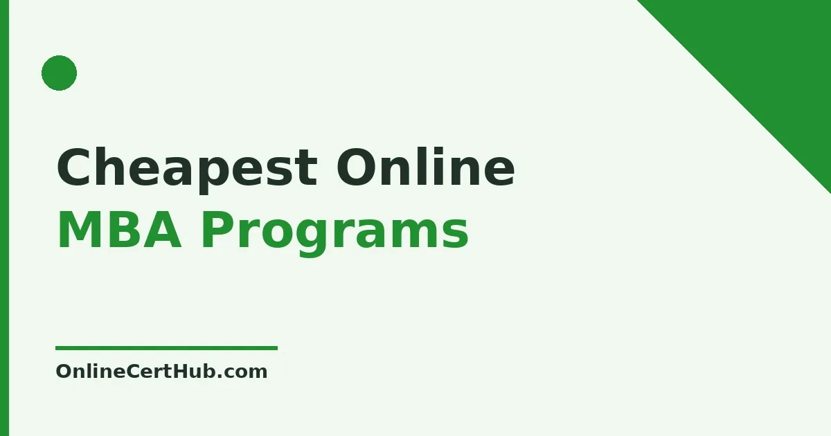 Cheapest online MBA programs 2026