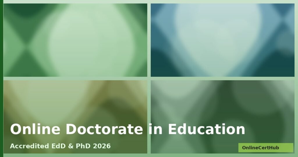 online doctorate in education 2026 photo collage green overlay