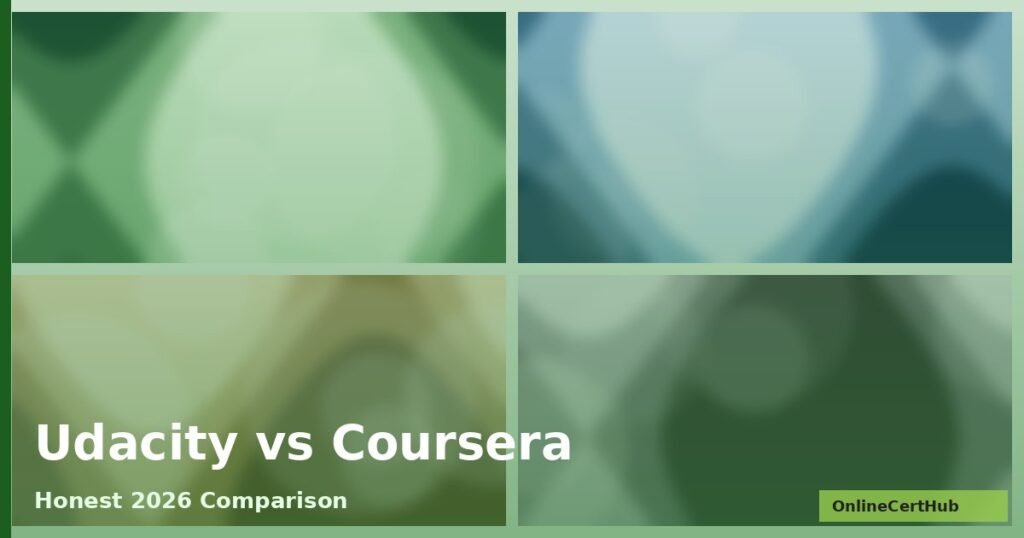 udacity vs coursera 2026 photo collage green brand overlay
