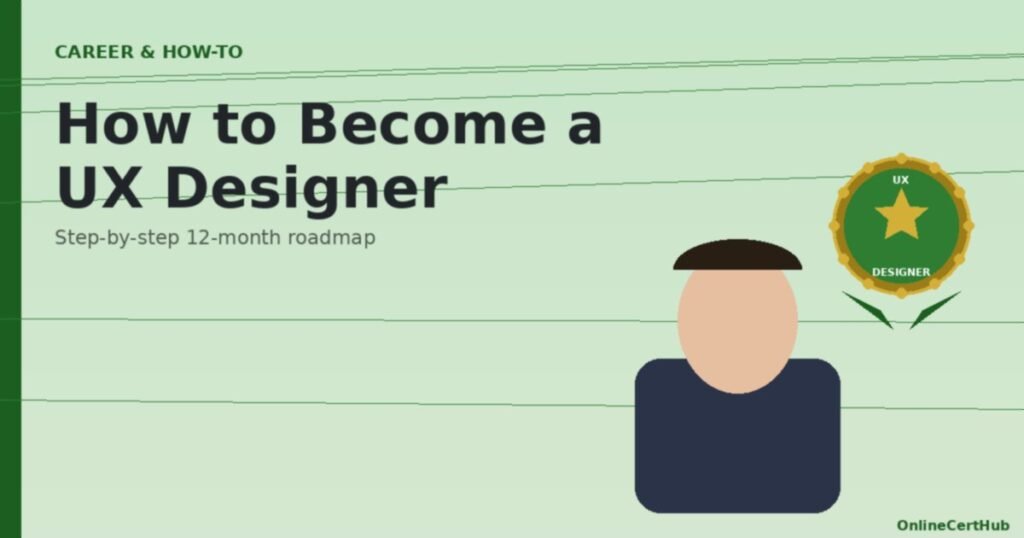 how to become a ux designer portrait with certification badge