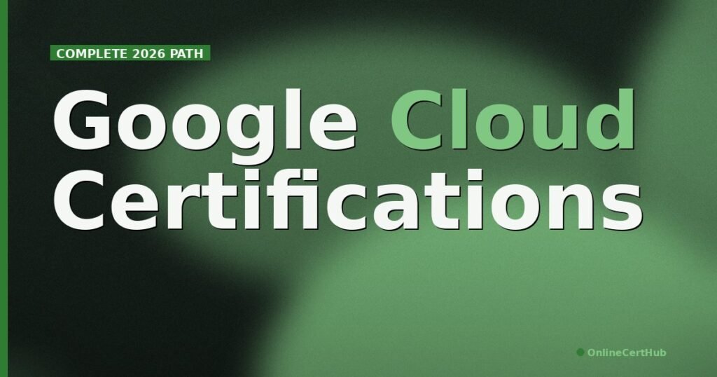 google cloud certifications 2026 big type duotone roadmap