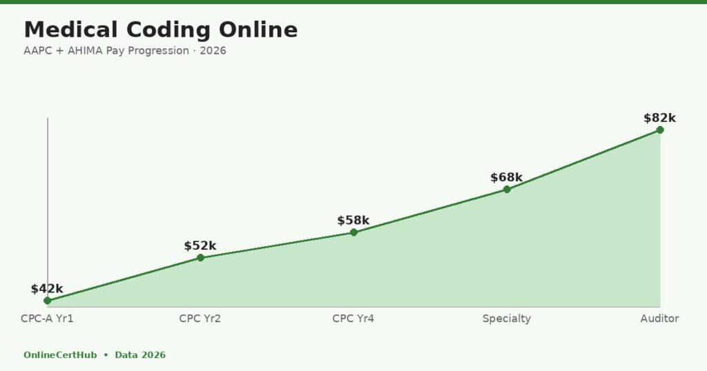 medical coding certification online 2026 data viz salary chart