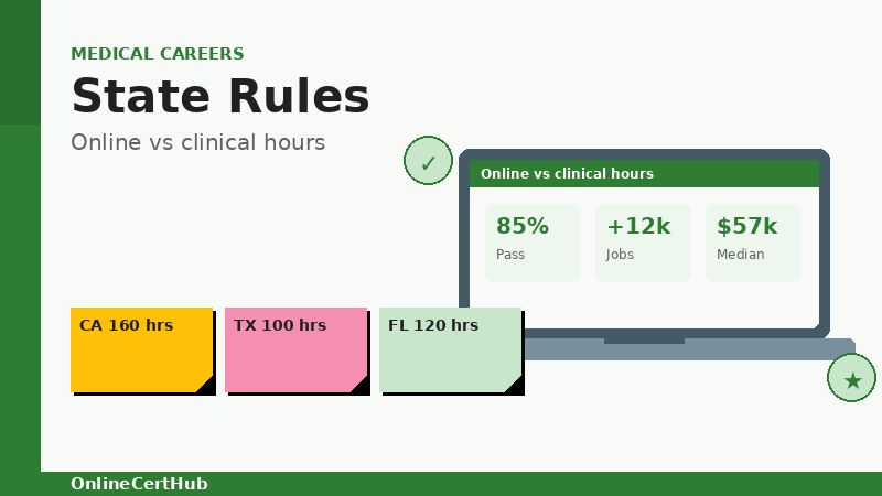 cna training online versus clinical hours by state