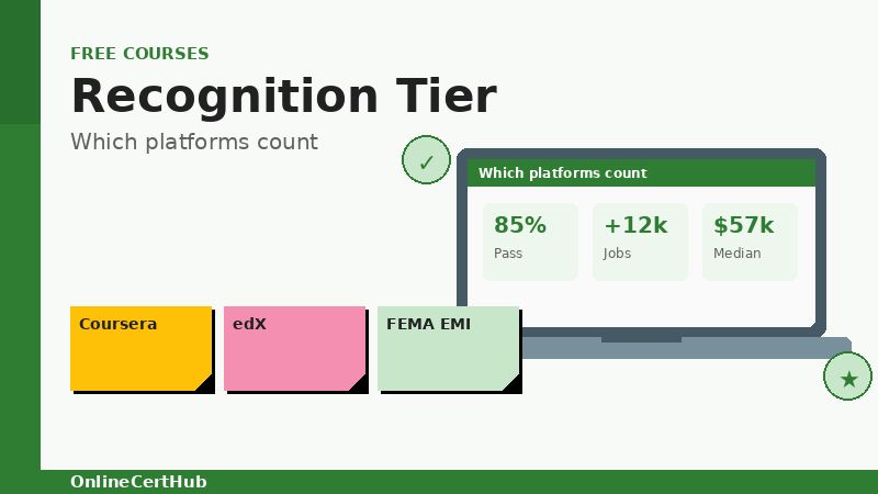 free online courses with certificate of completion recognition tiers