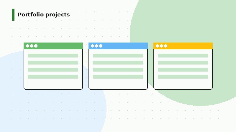 how to become a software developer without a degree portfolio projects flat illustration