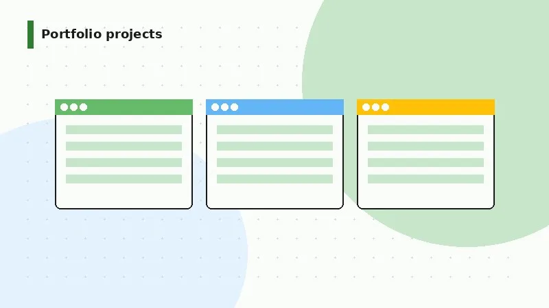 how to become a software developer without a degree portfolio projects flat illustration